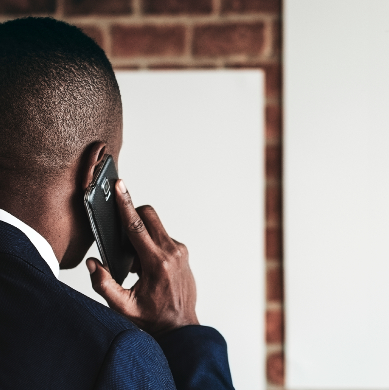 Young african american businessman on the phone